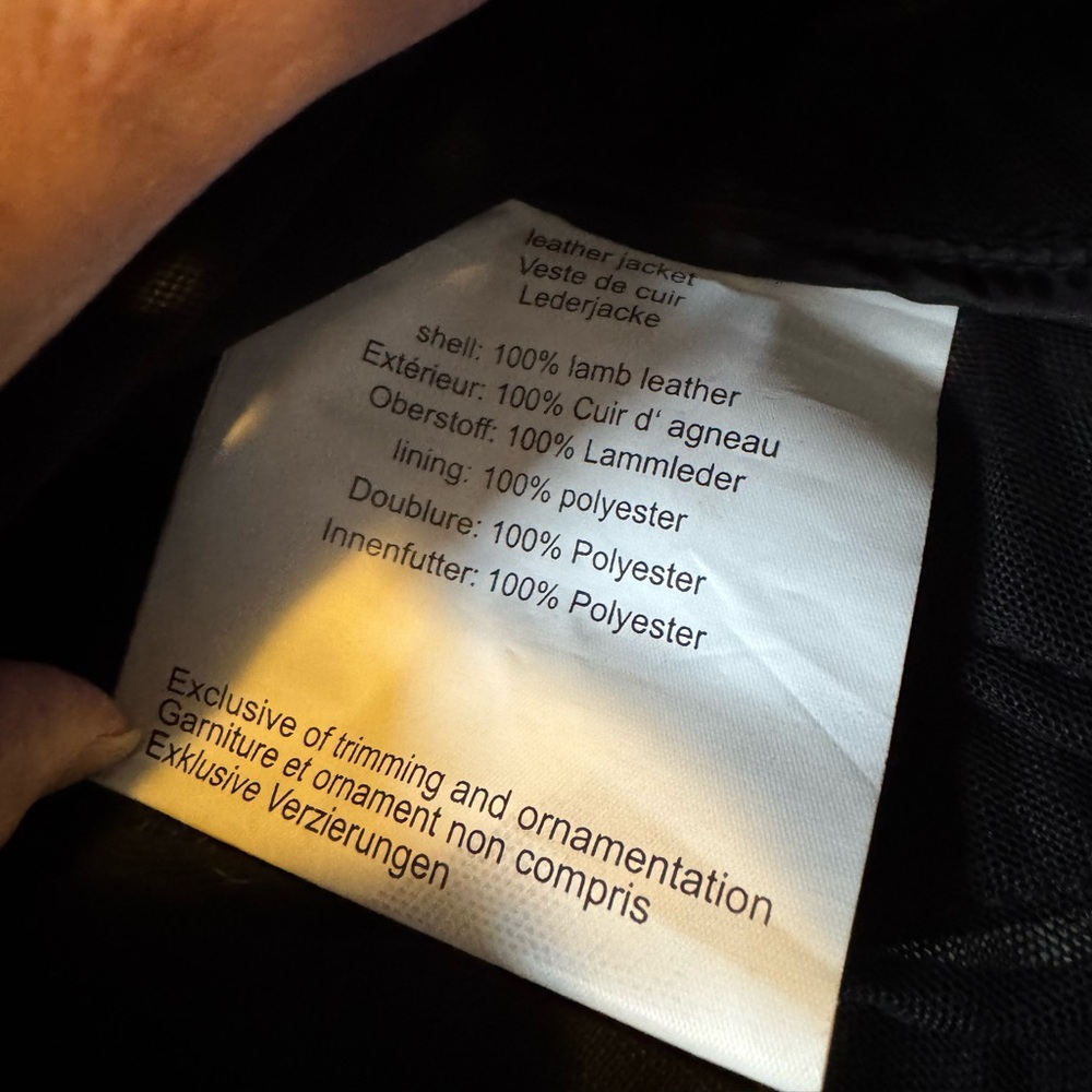 Black Geometric Leather Jacket - image 3